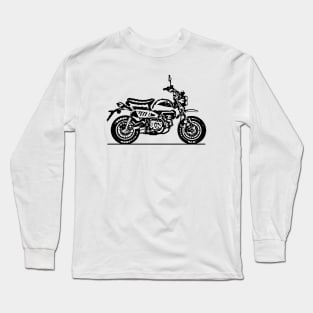 Monkey Bike Motorcycle Sketch Art Long Sleeve T-Shirt